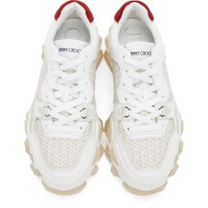 Jimmy Choo Diamond X Sneakers White and Red Chunky Sneakers